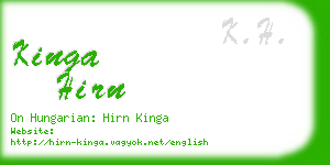 kinga hirn business card